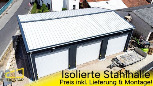 Isolierte stahlhalle 10x20x5m - stahlhalle,