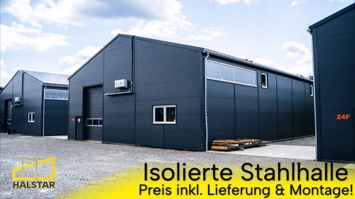 Isolierte stahlhalle 15x15x5m - stahlhalle,